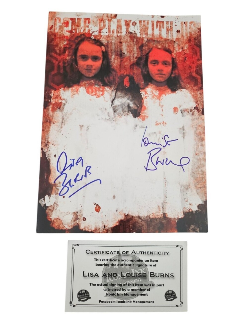 Lisa & Louise Burns The Shining Twins Grady Twins Dual Autographs W/COA